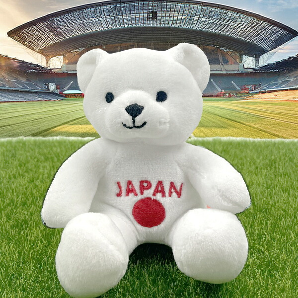 推しベア 日本応援 白 ぬいぐるみ クマ マスコット インテリア kuma