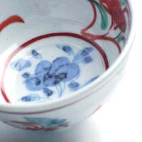 楽天市場】九谷焼：呉須赤絵牡丹文茶碗・須田菁華《汲出・9.0cm》 : 和