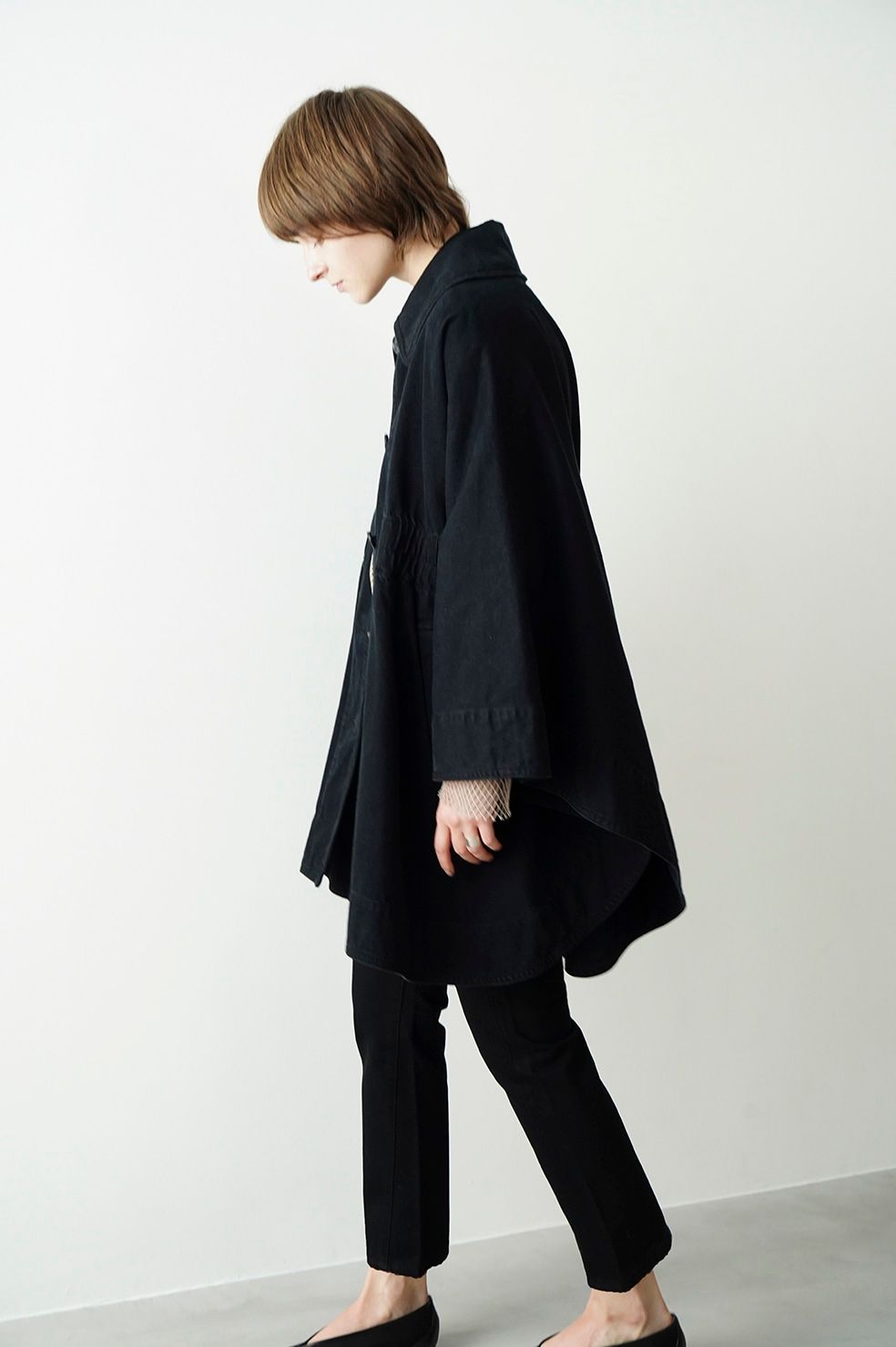 CLANE - デニム ケープ コート - DENIM CAPE COAT BLACK | ADDICT WEB SHOP