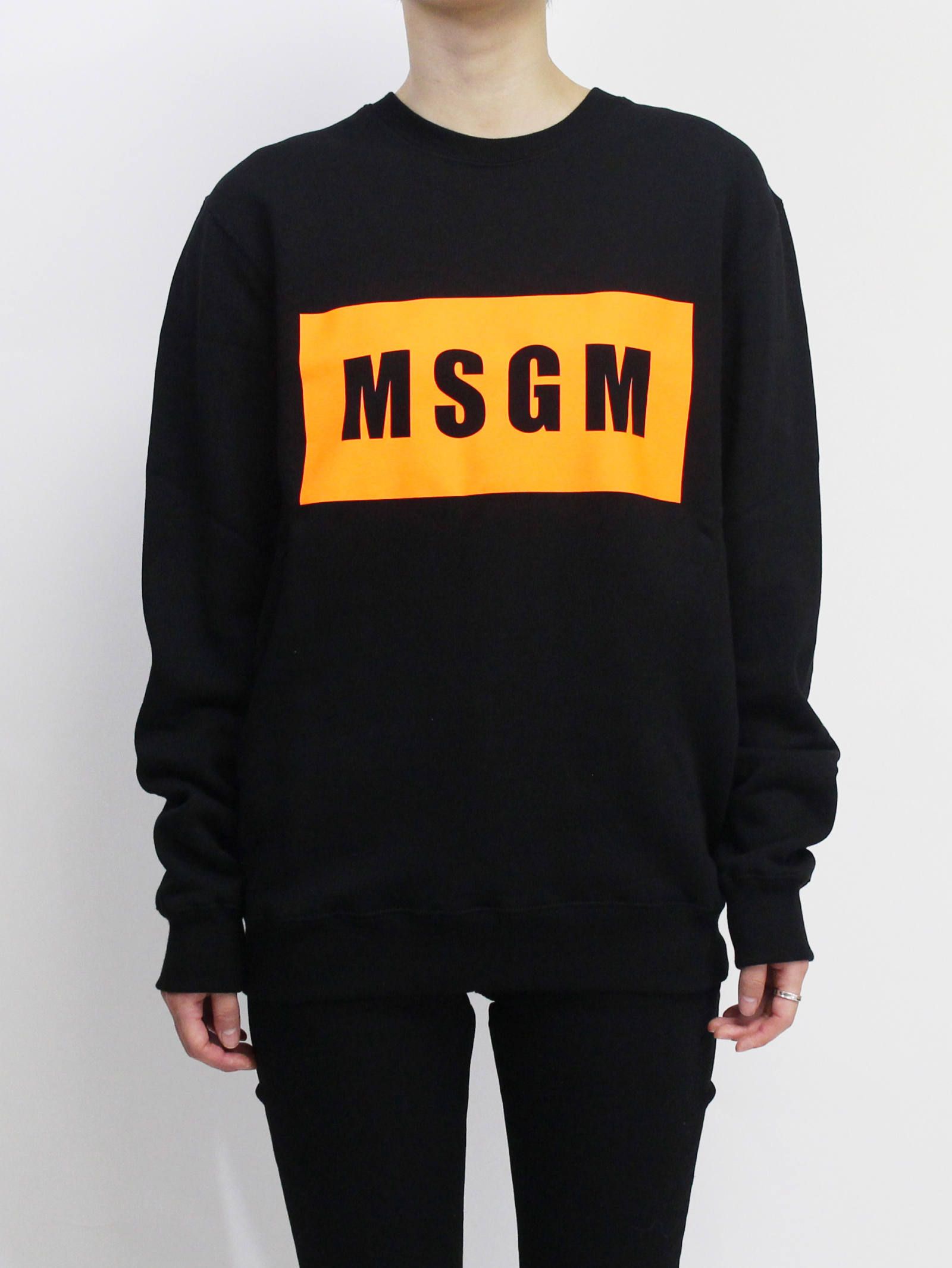 MSGM - ロゴスウェット - MSGM MENS LOGO SWEAT - BLACK | ADDICT WEB SHOP