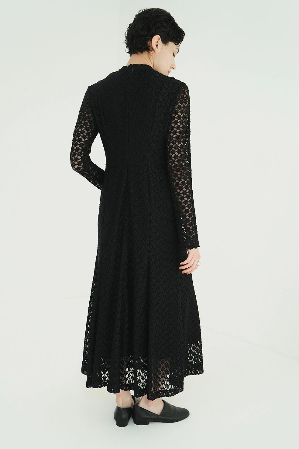 CLANE - フラワーレースワンピース - 3D FLOWER LACE SLASH NECK