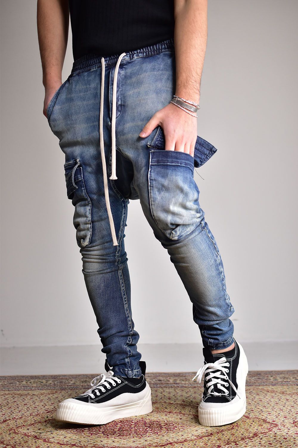 A.F ARTEFACT - Denim Sarouel Skinny Long Pants