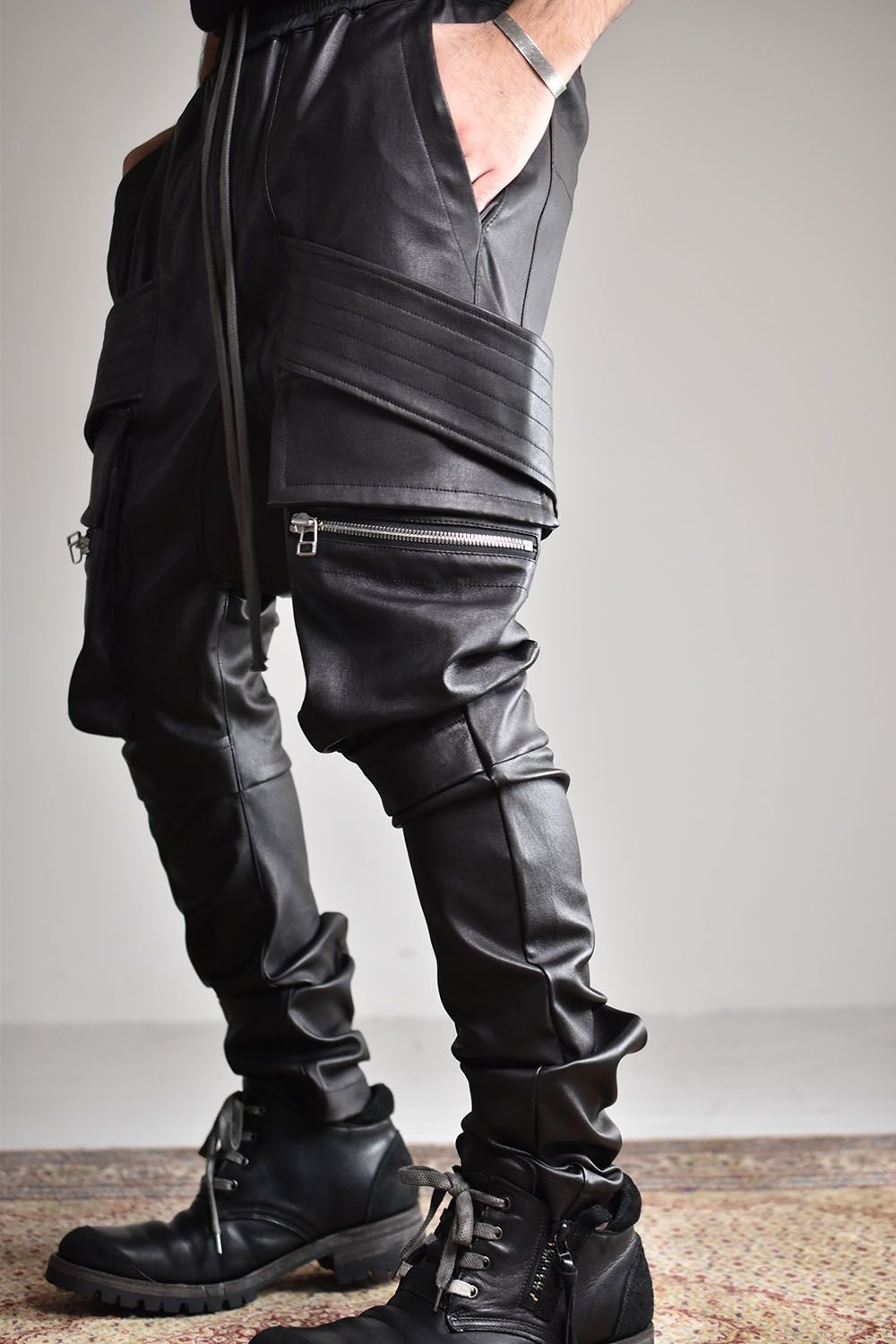 A.F ARTEFACT - Sheepe Leather Stretch Cargo Sarouel Skinny