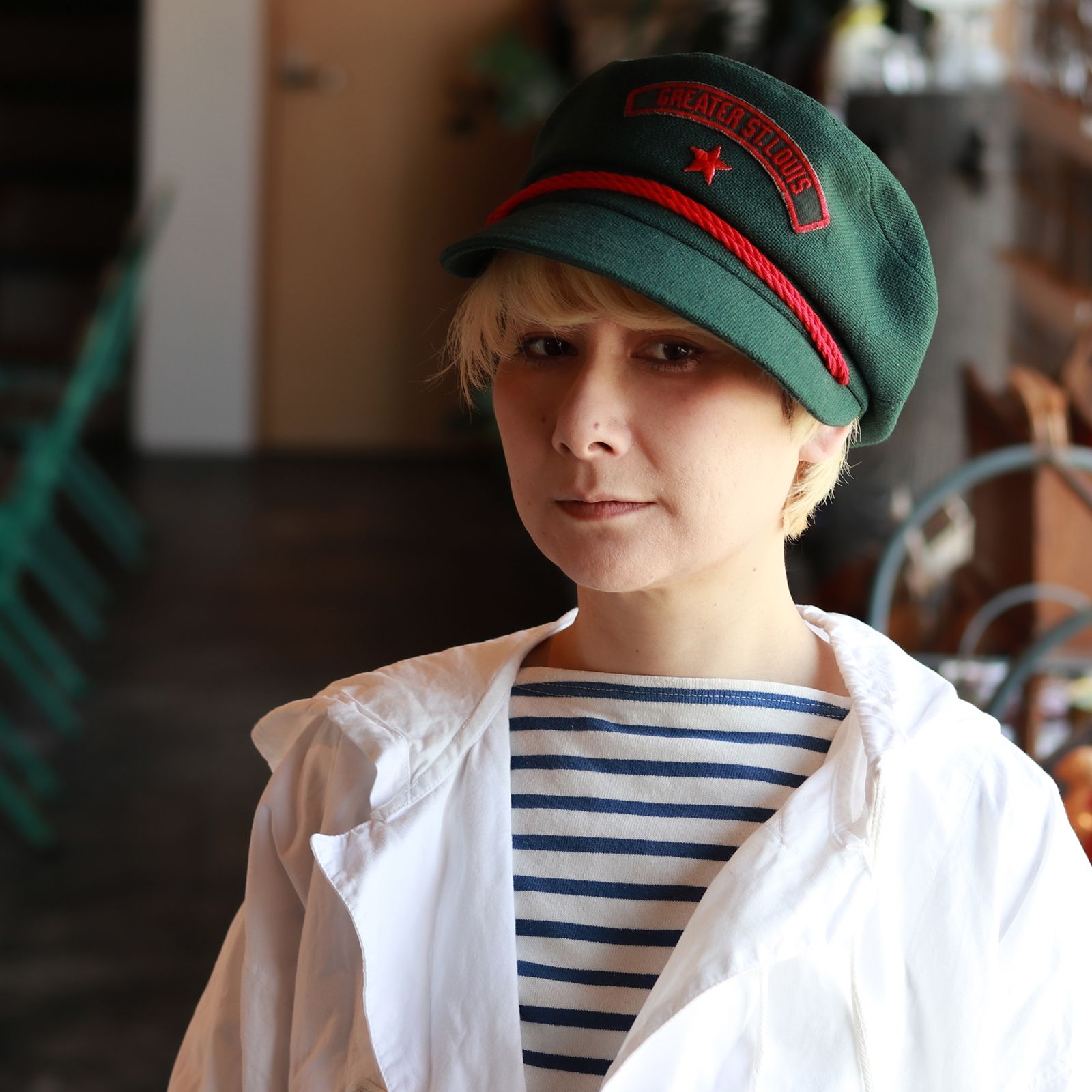 Chapon - ヴィンテージワッペンキャスケット モスグリーン | corne/コルネ