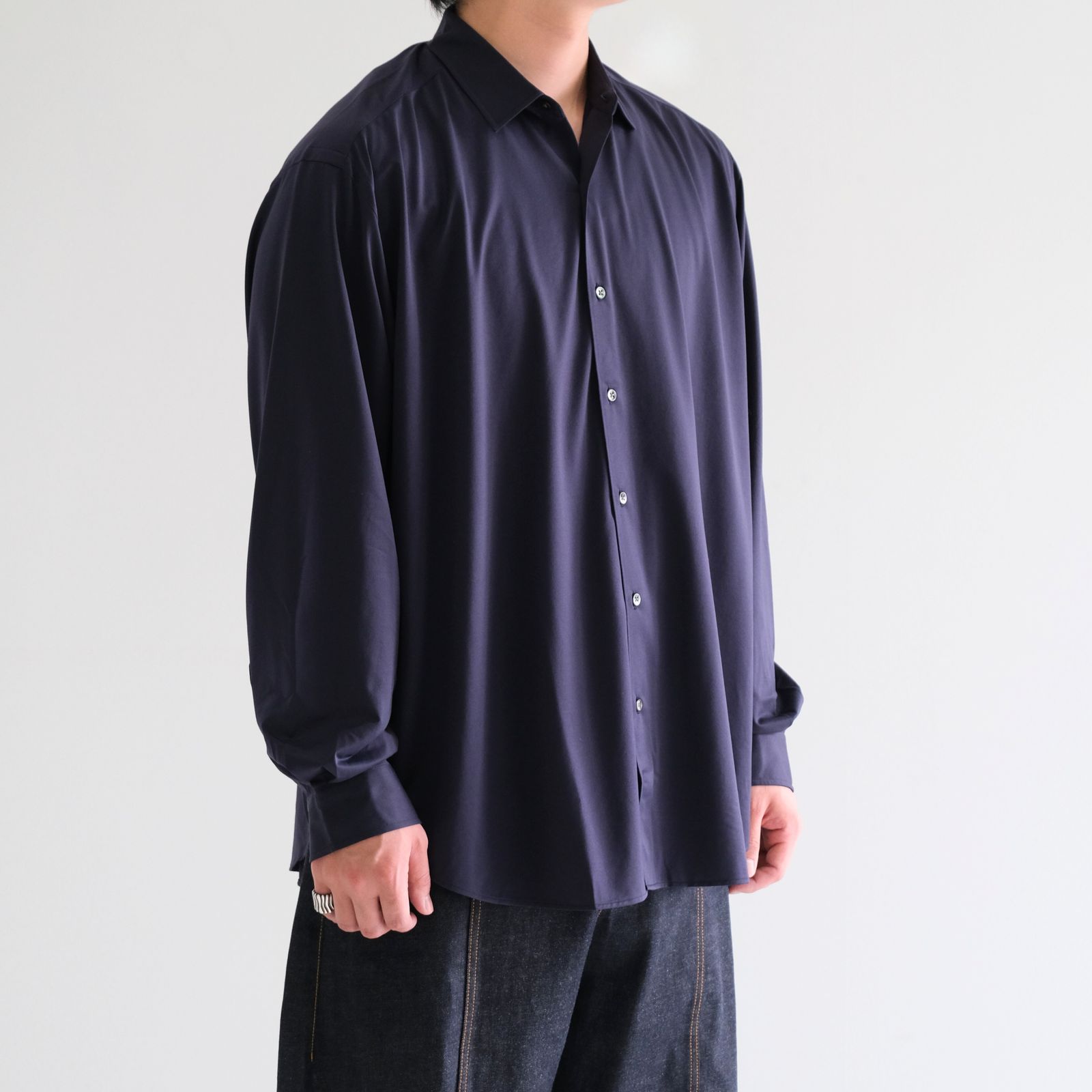 KANEMASA PHIL. - 46G Atmosphere Stripe L/S Shirt / シャツ / ブルー
