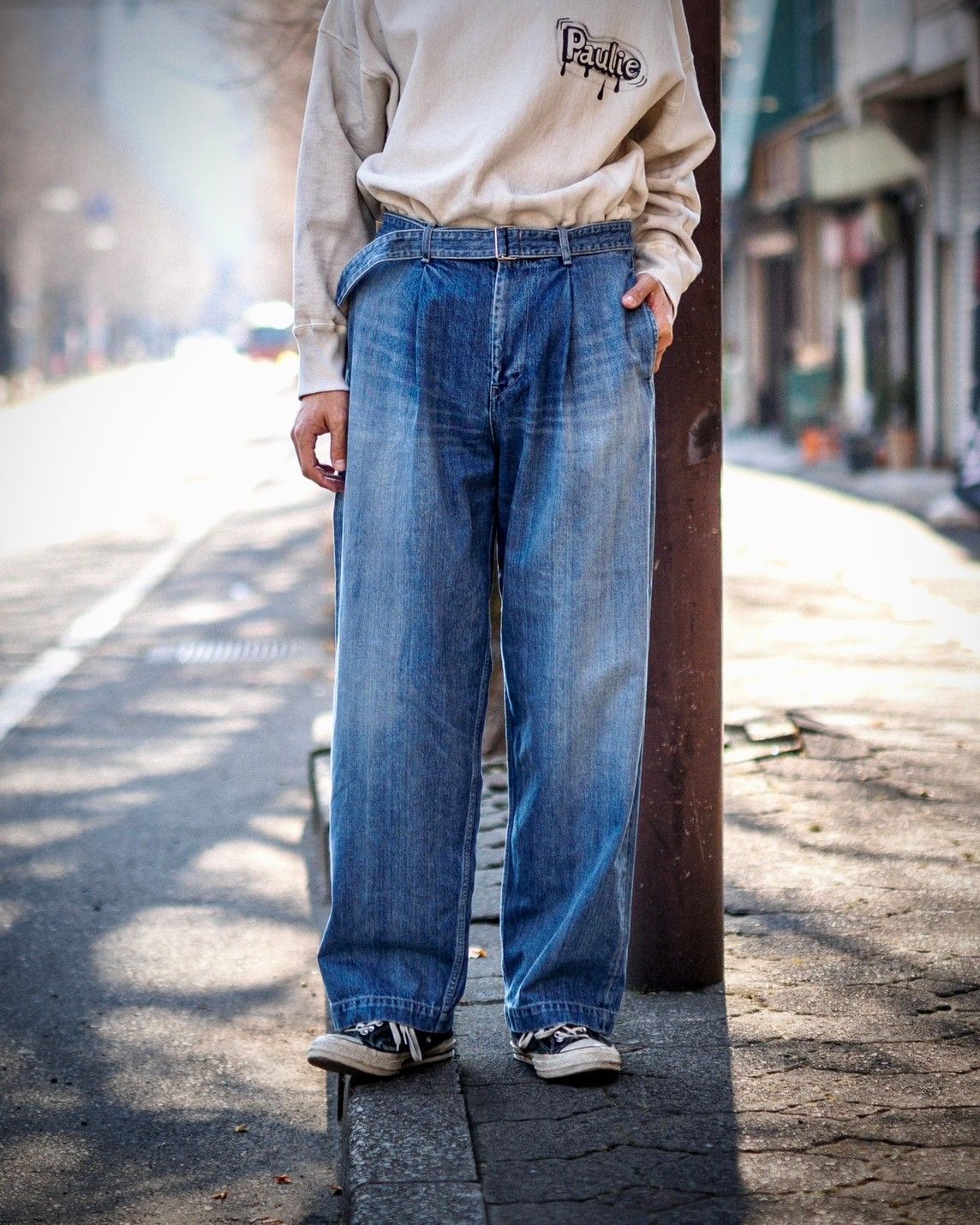 Graphpaper - グラフペーパー Selvage Denim Belted Pants(GU261