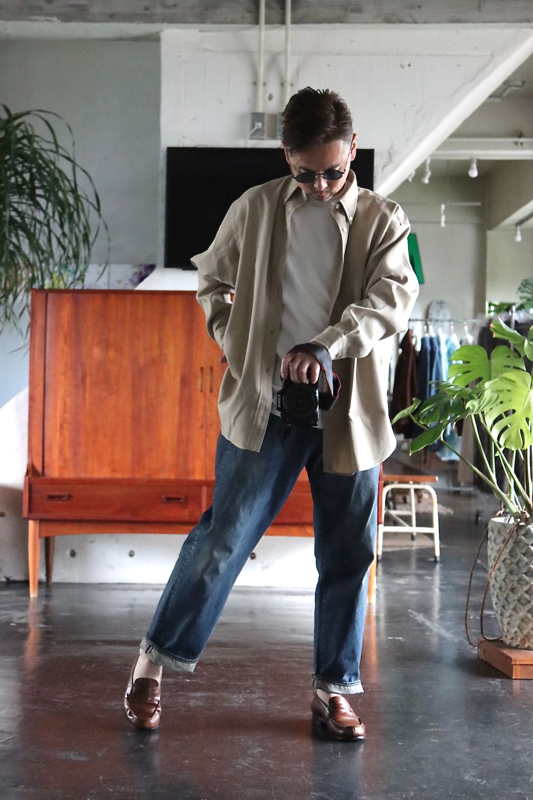 A.PRESSE BD Shirt(22SAP-02-02H)BEIGE style. | 2199 | MARK