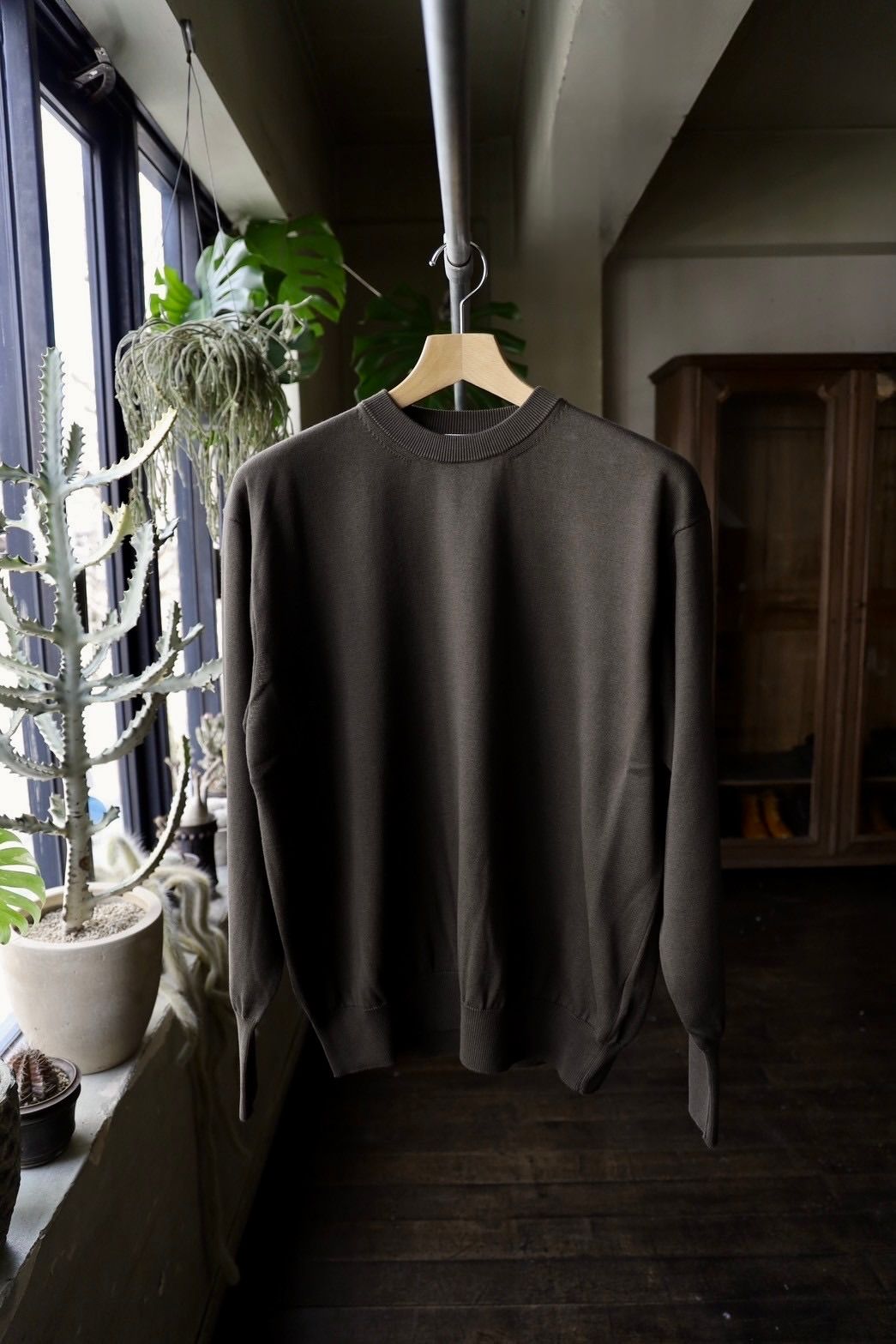 A.PRESSE - アプレッセ Cotton knit L/S T-Shirt(25SAP-03-01K)OLIVE
