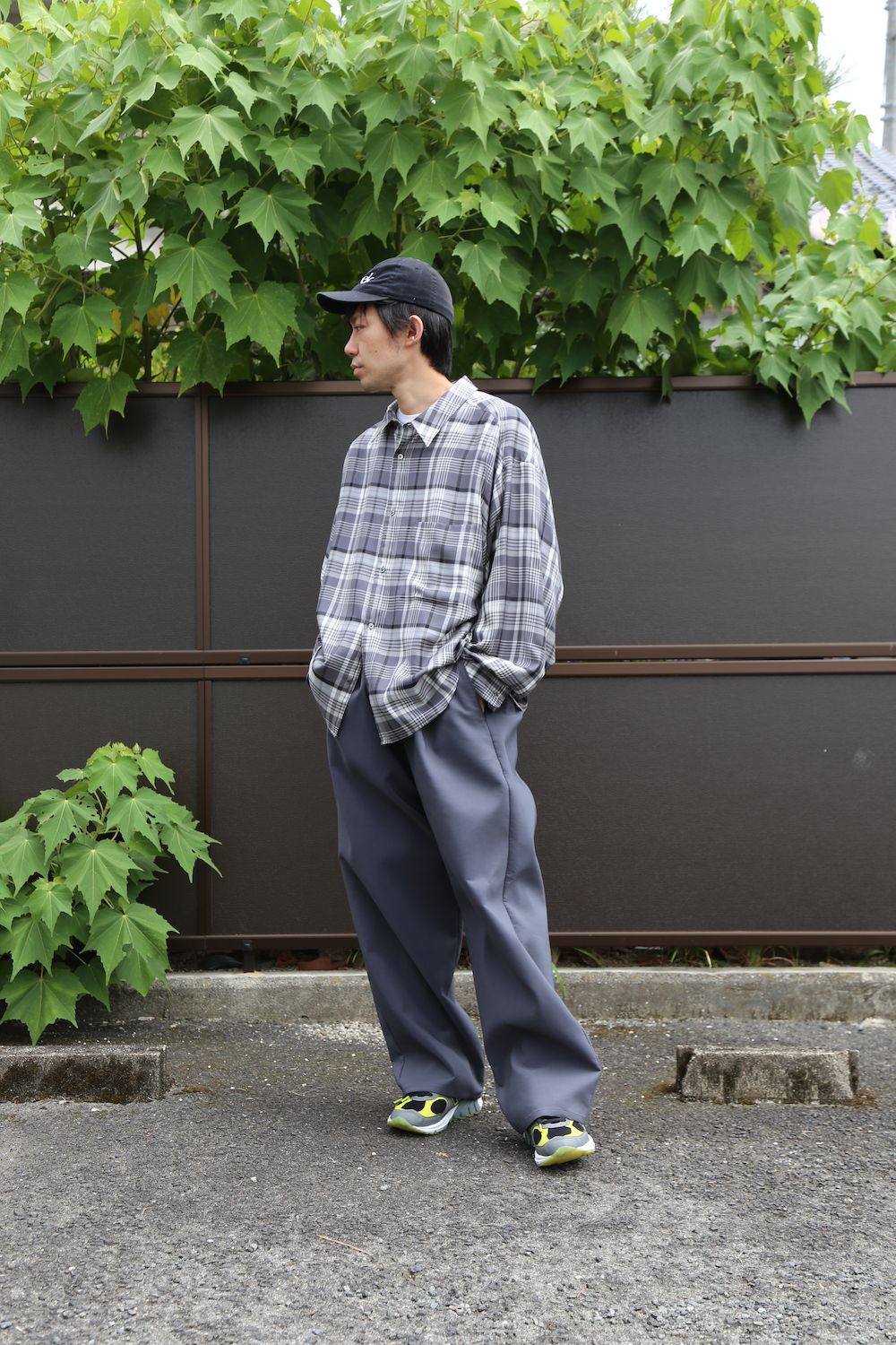 Graphpaper Tencel Check Regular Collar Big Sleeve Shirt