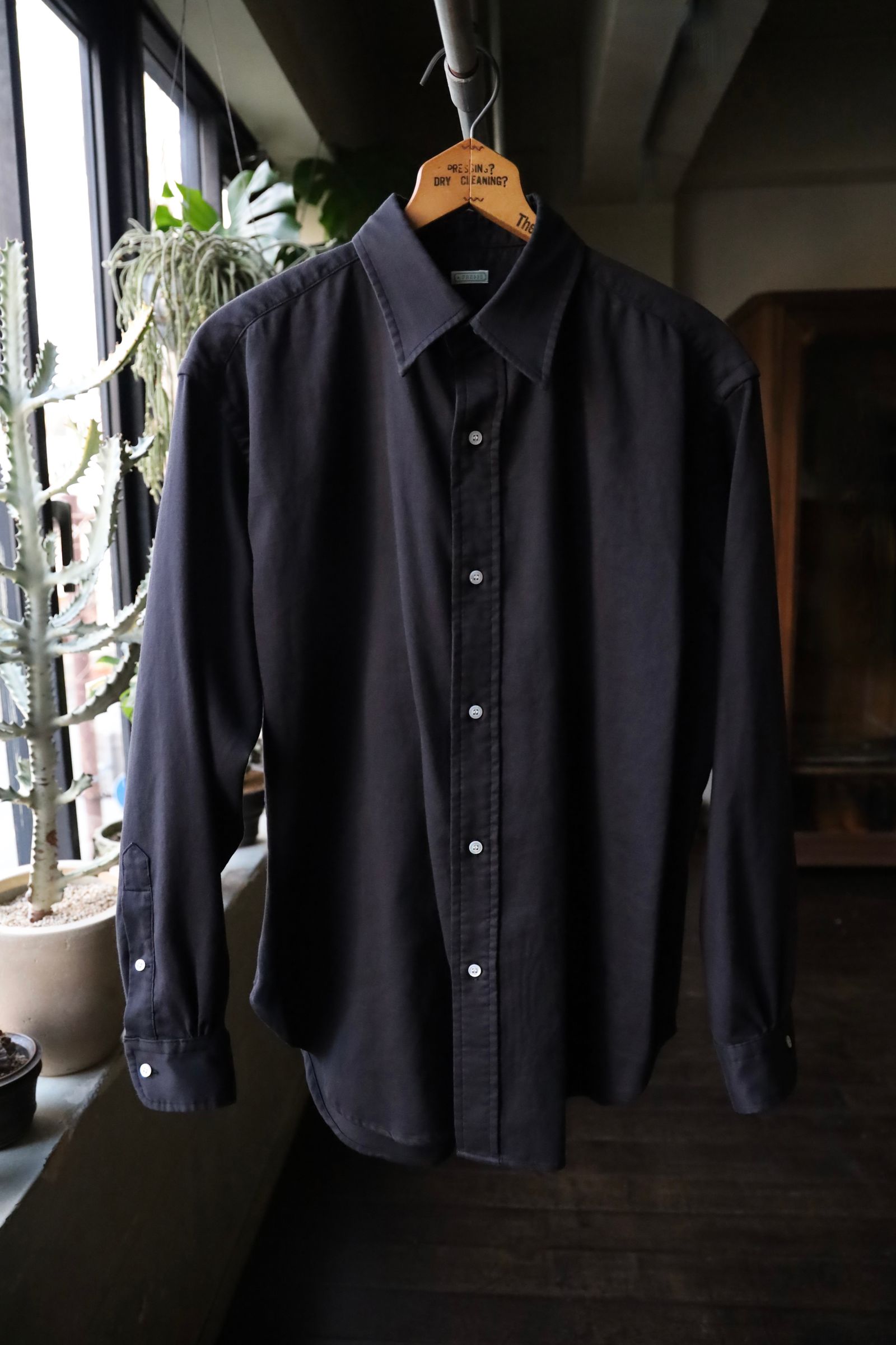 A.PRESSE - アプレッセ Double Weave Twill Regular Collar Shirt