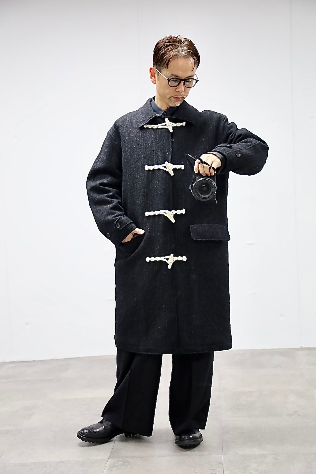 コムデギャルソンシャツ ダッフルコート Mサイズ 黒 COMME des GARCONS