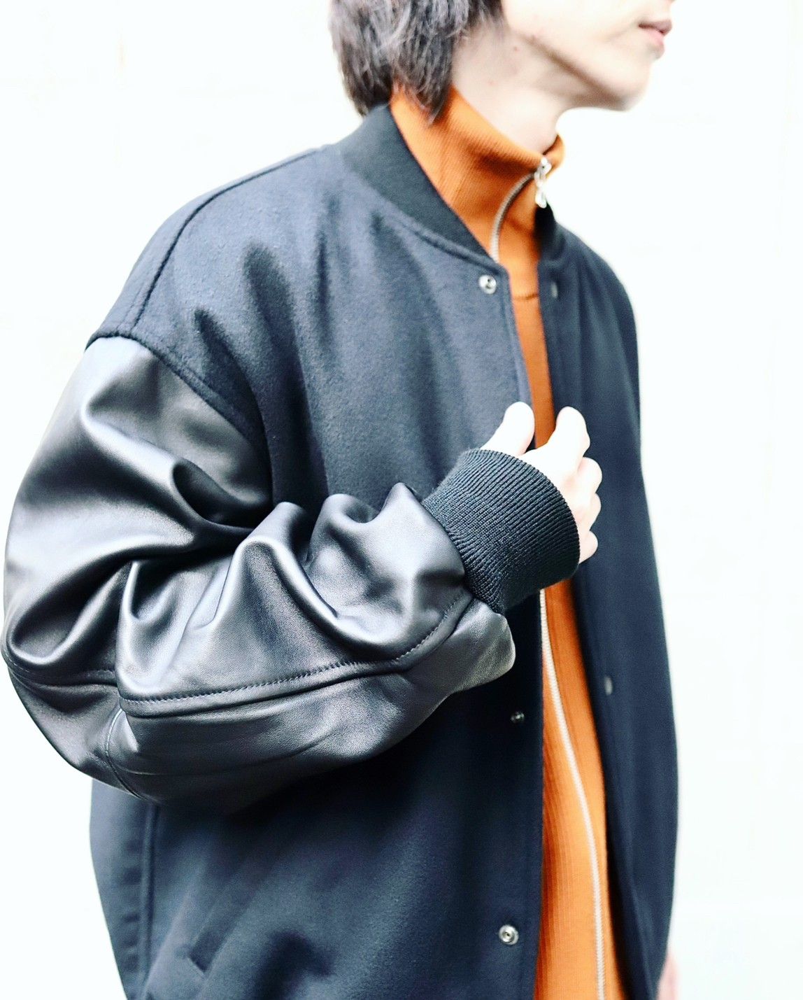 Graphpaper グラフペーパー 23AW Light Melton Stadium Jacketスタイル