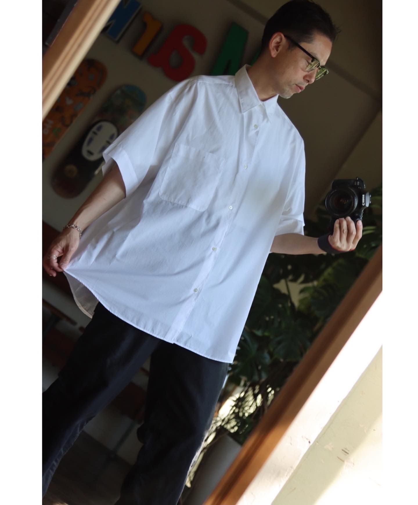 Graphpaper グラフペーパー 22SS Broad S/S Oversized Regular Collar