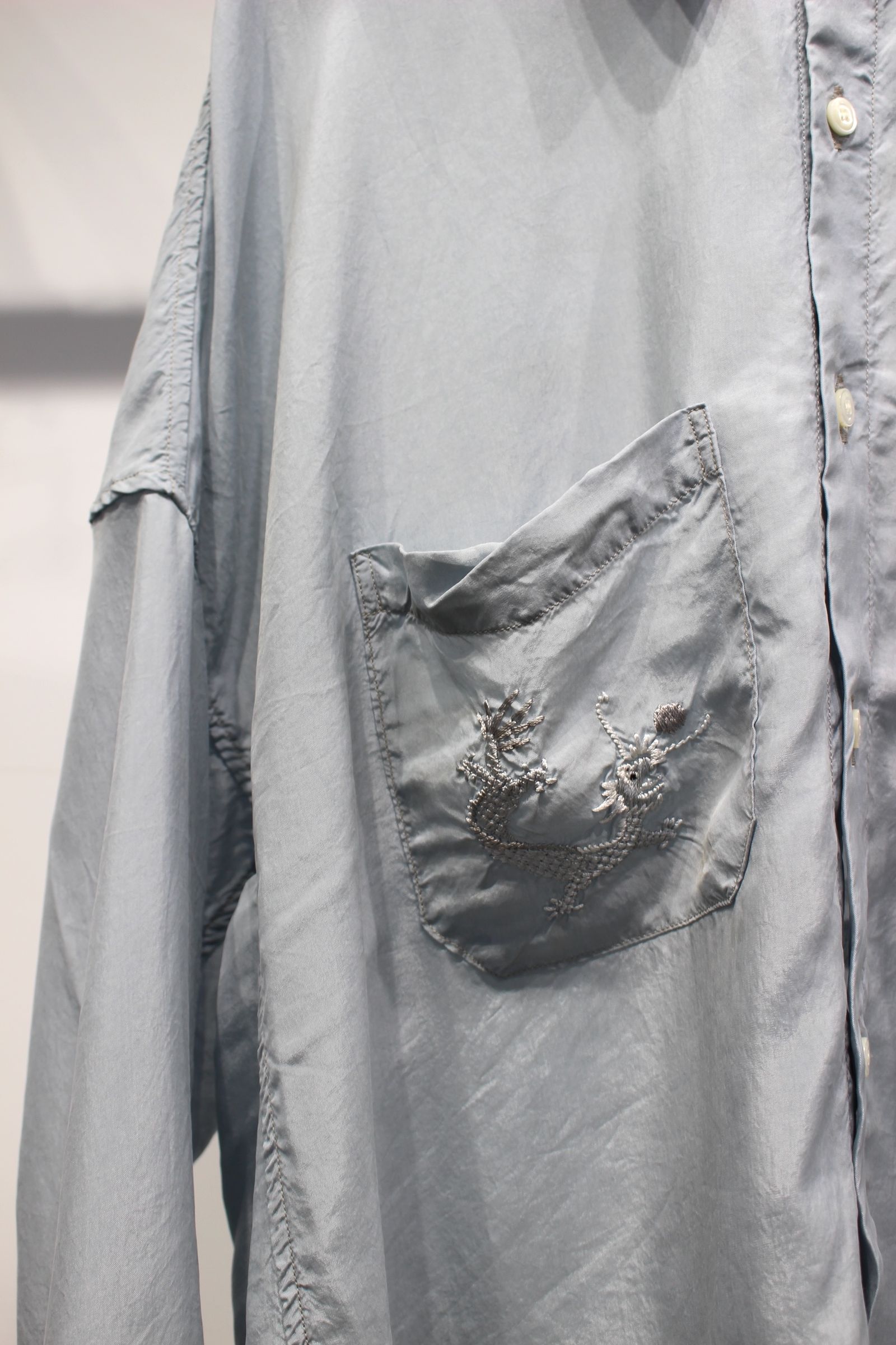 ANCELLM - AGING EMBROIDERY SHIRT | SAX | シャツ | NapsNote
