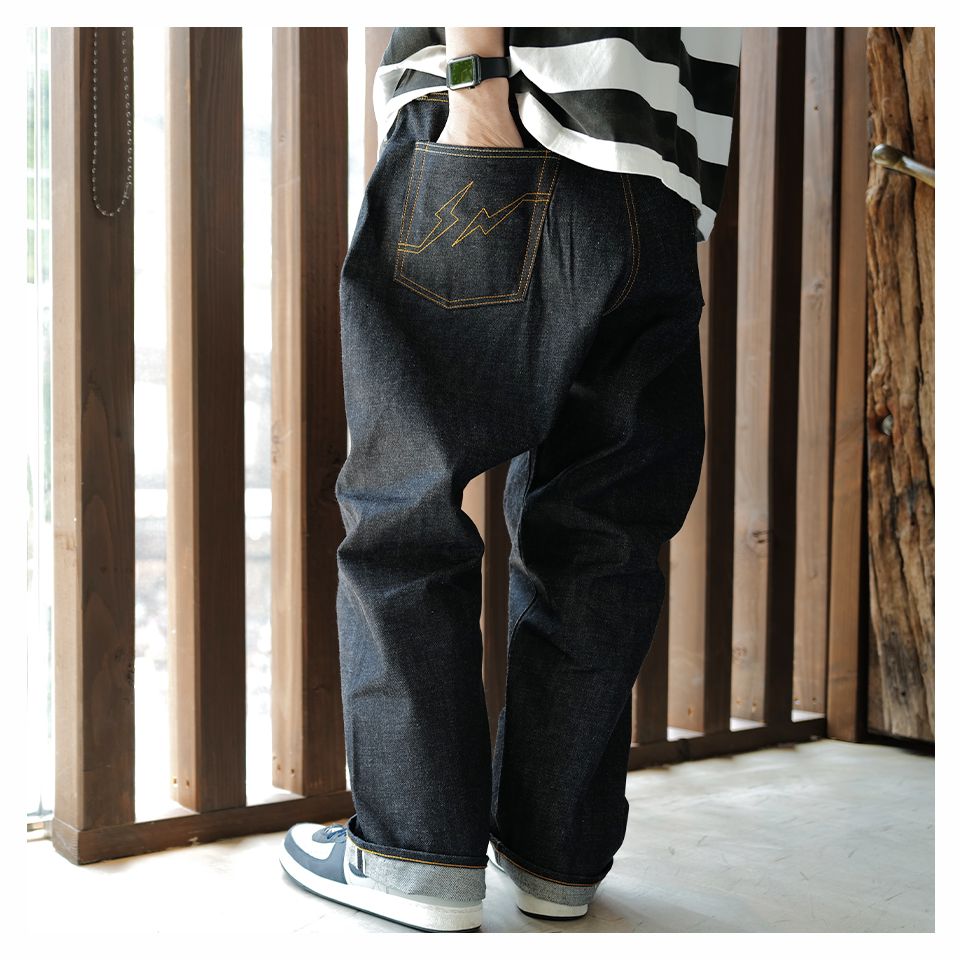 fragment×WEEKEND×SEQUELダメージ加工テーパードデニムXL