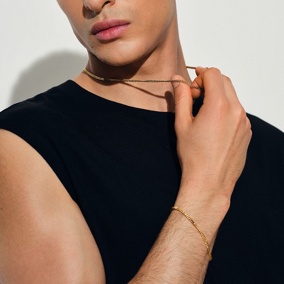 TOMWOOD - Curb Bracelet M Gold 7Inch / カーブ ブレスレット(17.8cm