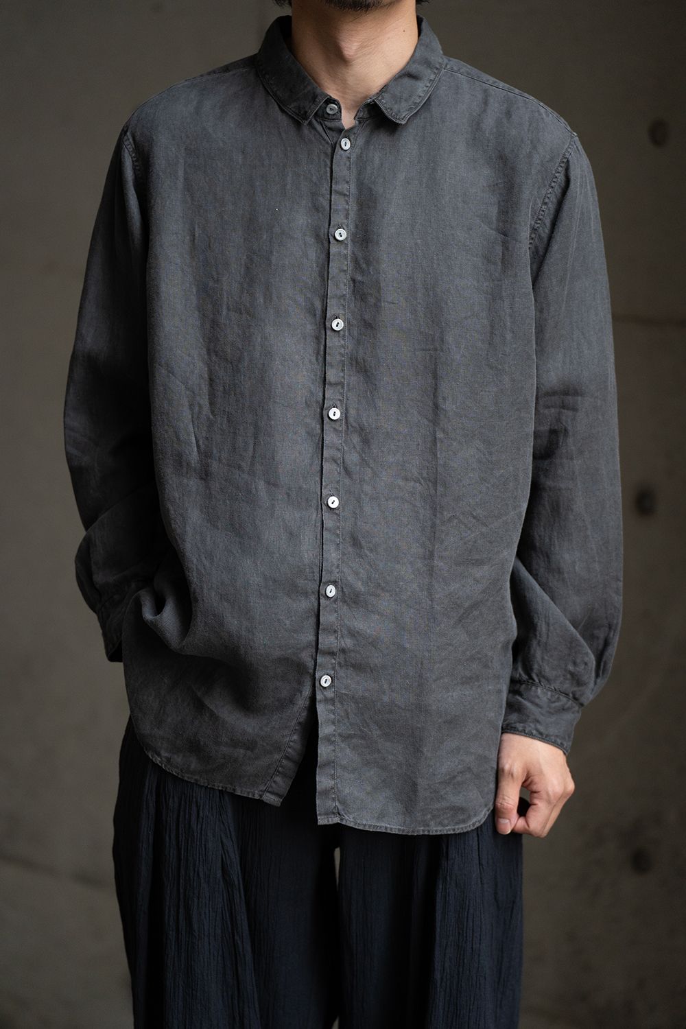 MITTAN - 【ラスト1点】大麻シャツ大(炭) | Salty