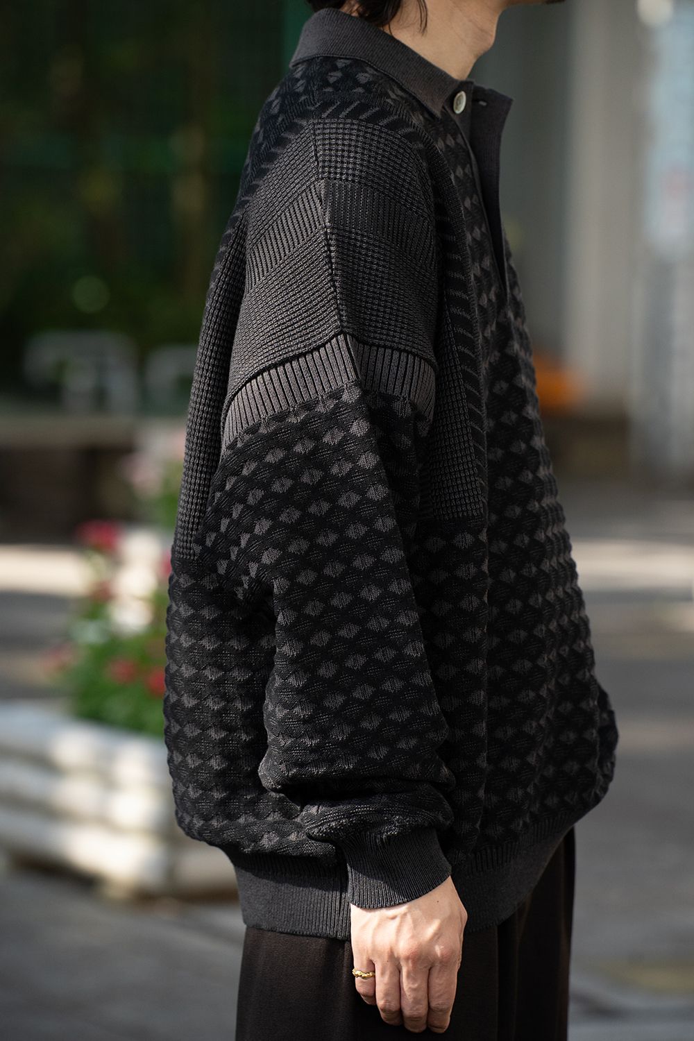 YASHIKI - 【ラスト1点】【25AW】Rikka Knit Polo(BLACK) | Salty