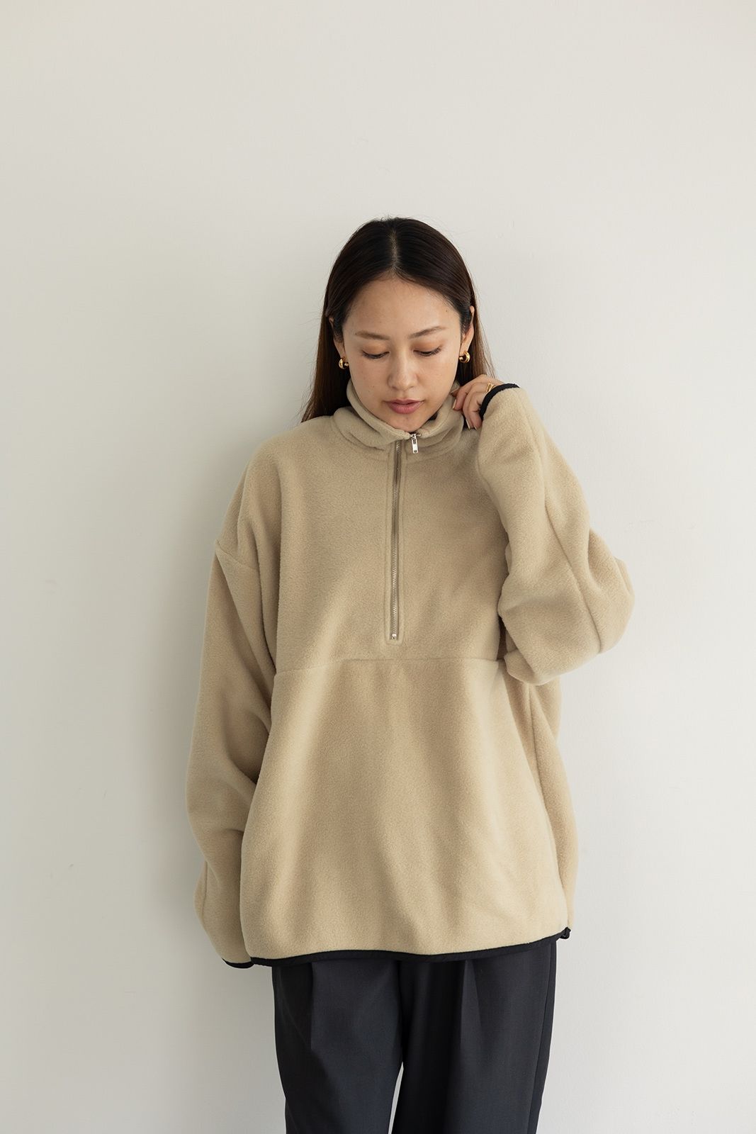 CAVEZA ROSSO - ハーフジップフリースプルオーバー (ベージュ) | Sir