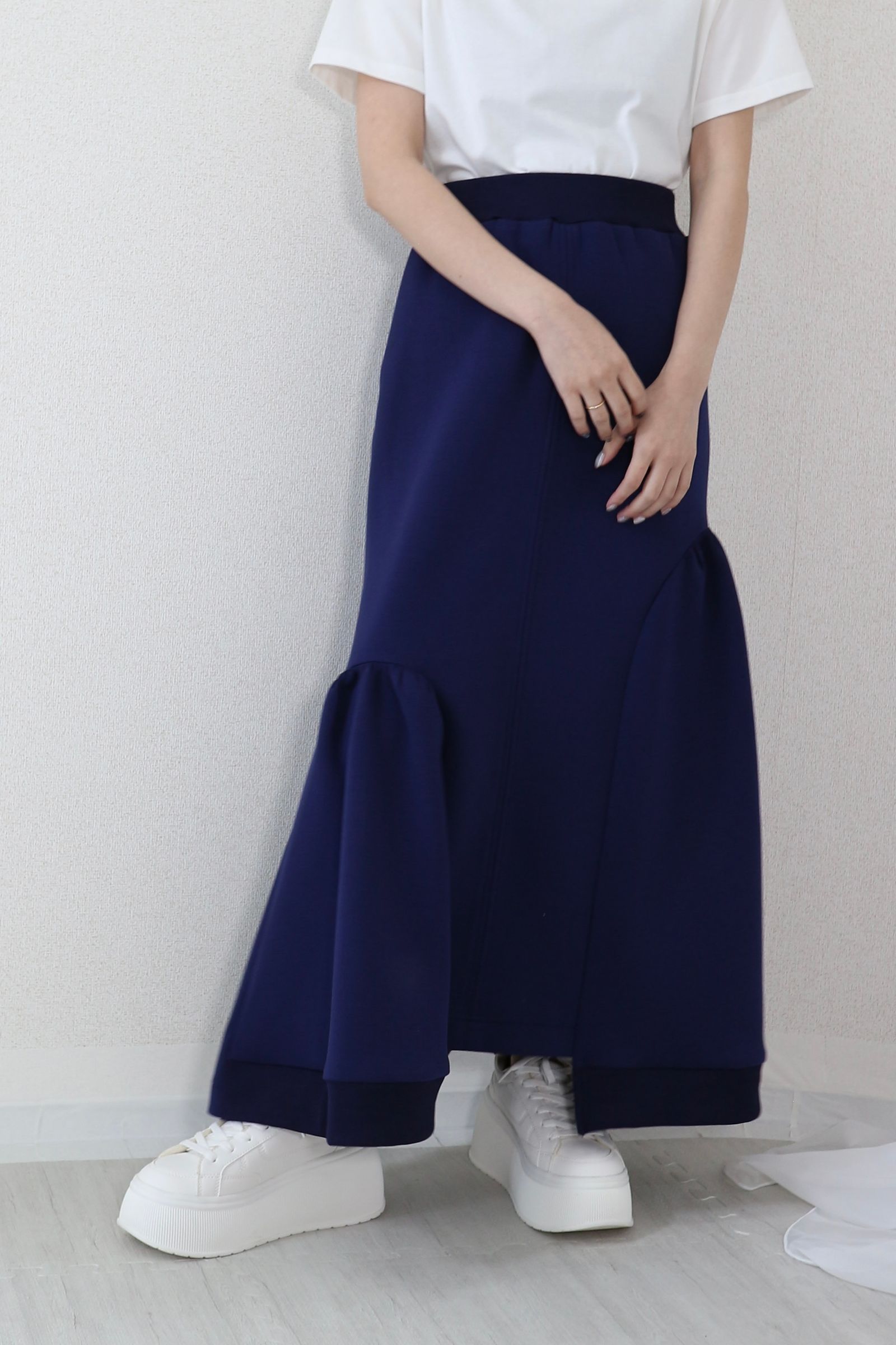 UN3D. - GATHER PARTS CUT SK / ギャザーパーツカットスカート