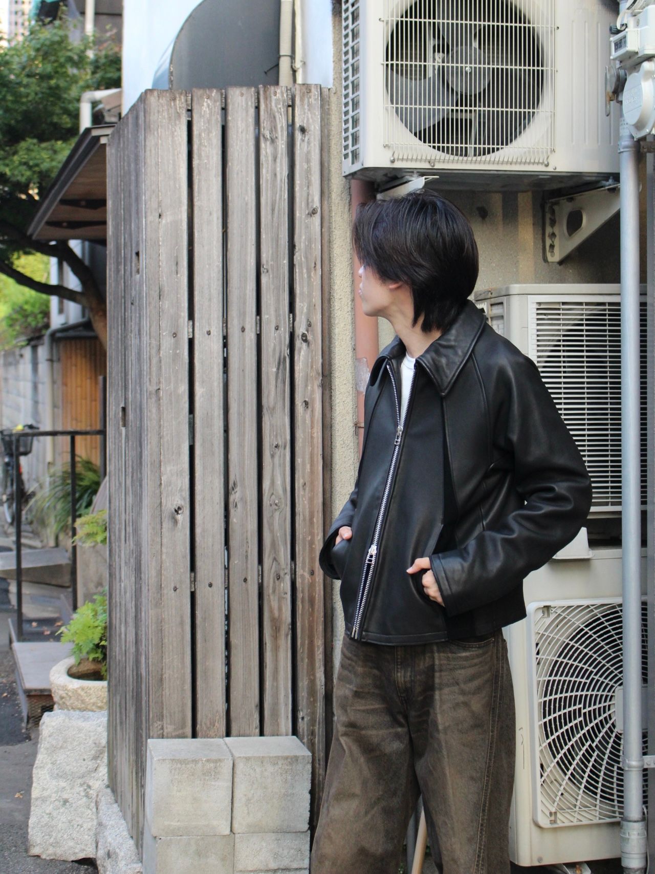 NVRFRGT - 【25AW】 ラムレザー パネル ジップアップ ジャケット