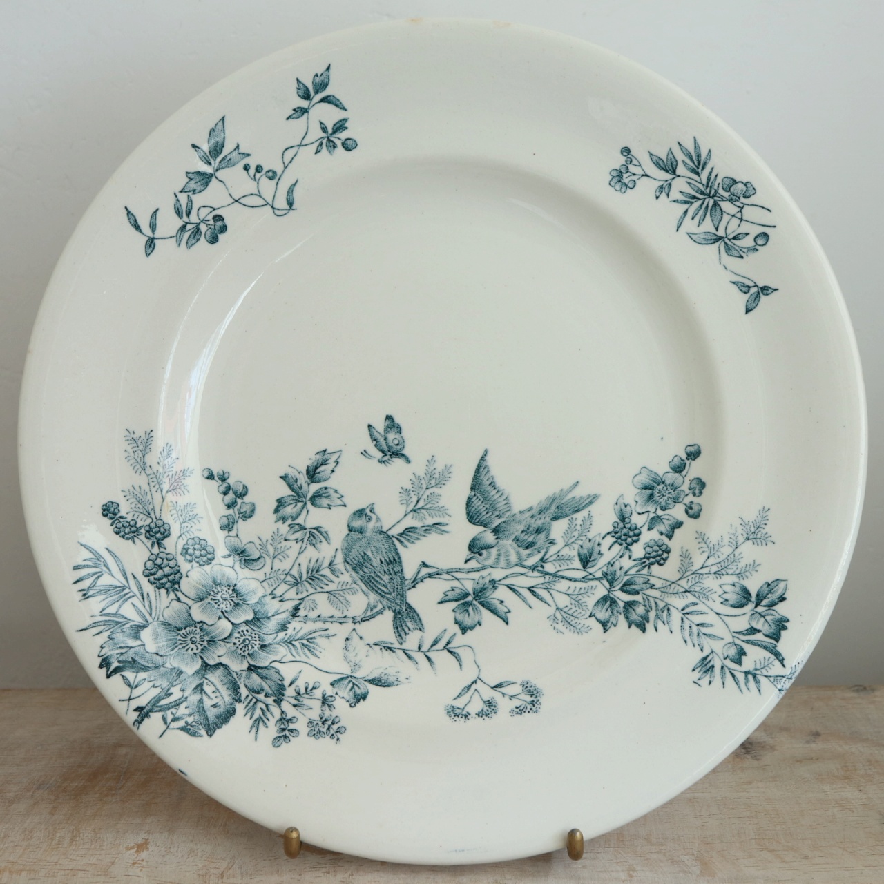 アンティーク プレート 小鳥 皿 MIGNON フランス ロンウィー製 LONGWY