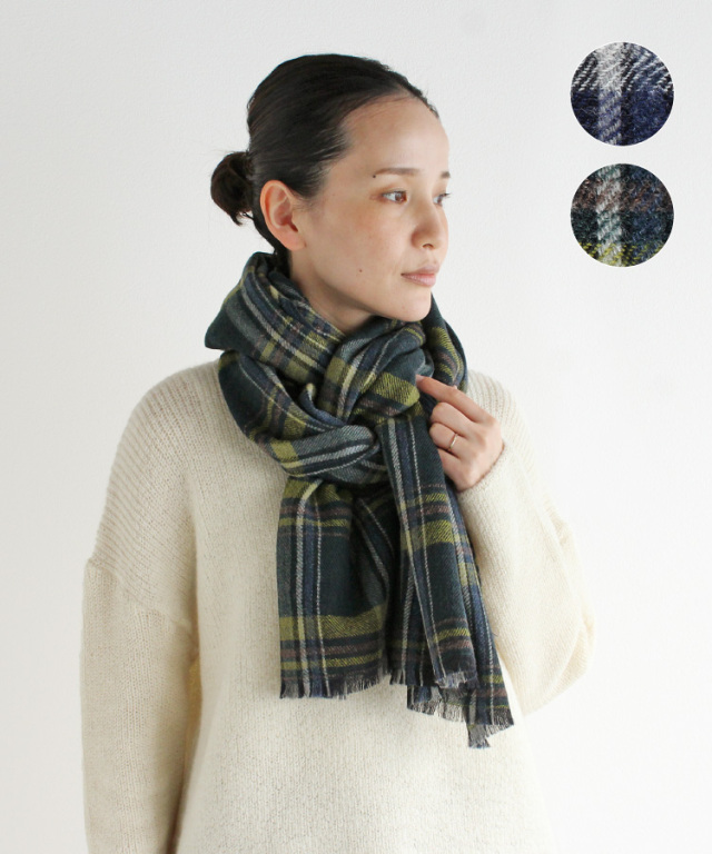 nofl】尾州ウールチェックストール 644206500 | ナチュラル服通販