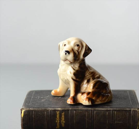 イングランドから セントバーナードらしき子犬 磁器 オブジェ イヌ 犬