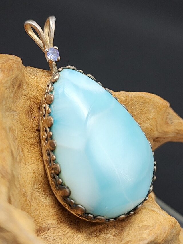 ラリマー・ペンダントトップ（サファイヤ・シルバー） LPT222