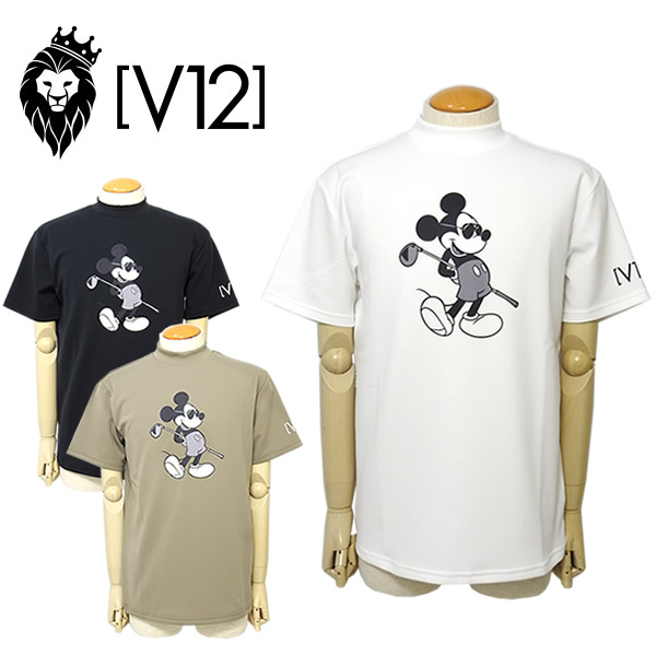 V12 モックネックシャツ Lサイズ ミッキーマウス ディズニー V12