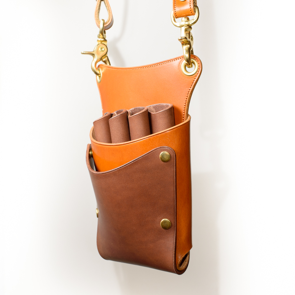 バンコ 手染めテラコッタマーブルの蓋付き大容量シザーケース バンコ様