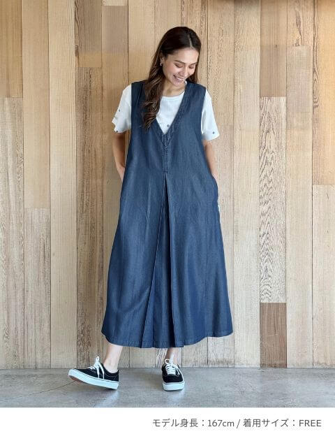 WOMEN】クールデニムジャンパースカート