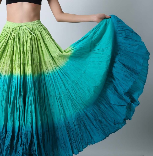 25ヤードスカートD25U-10コットン(黄緑/ターコイズブルー)【送料無料】