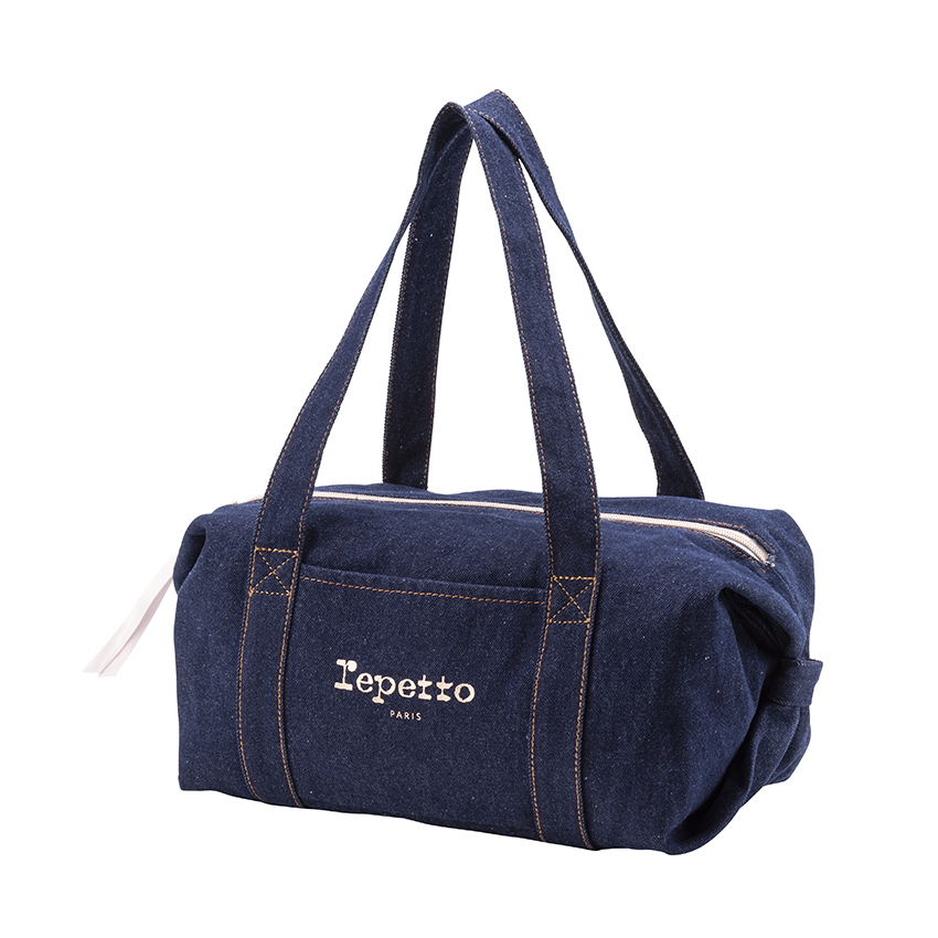 レペット B0232T サイドリボンドラムバッグ（中）/ デニム