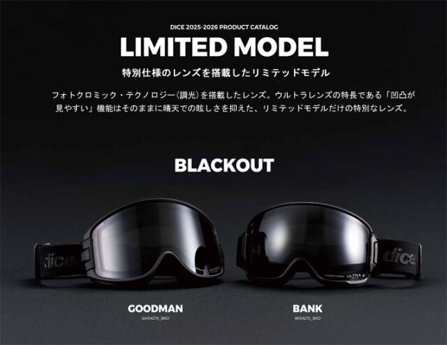 25-26 ゴーグル ダイス DICE GOODMAN LIMITED MODEL グッドマン