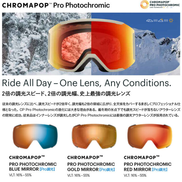 25-26 SMITH ゴーグル スミス Squad MAG スカッドマグ Black Blue 調光