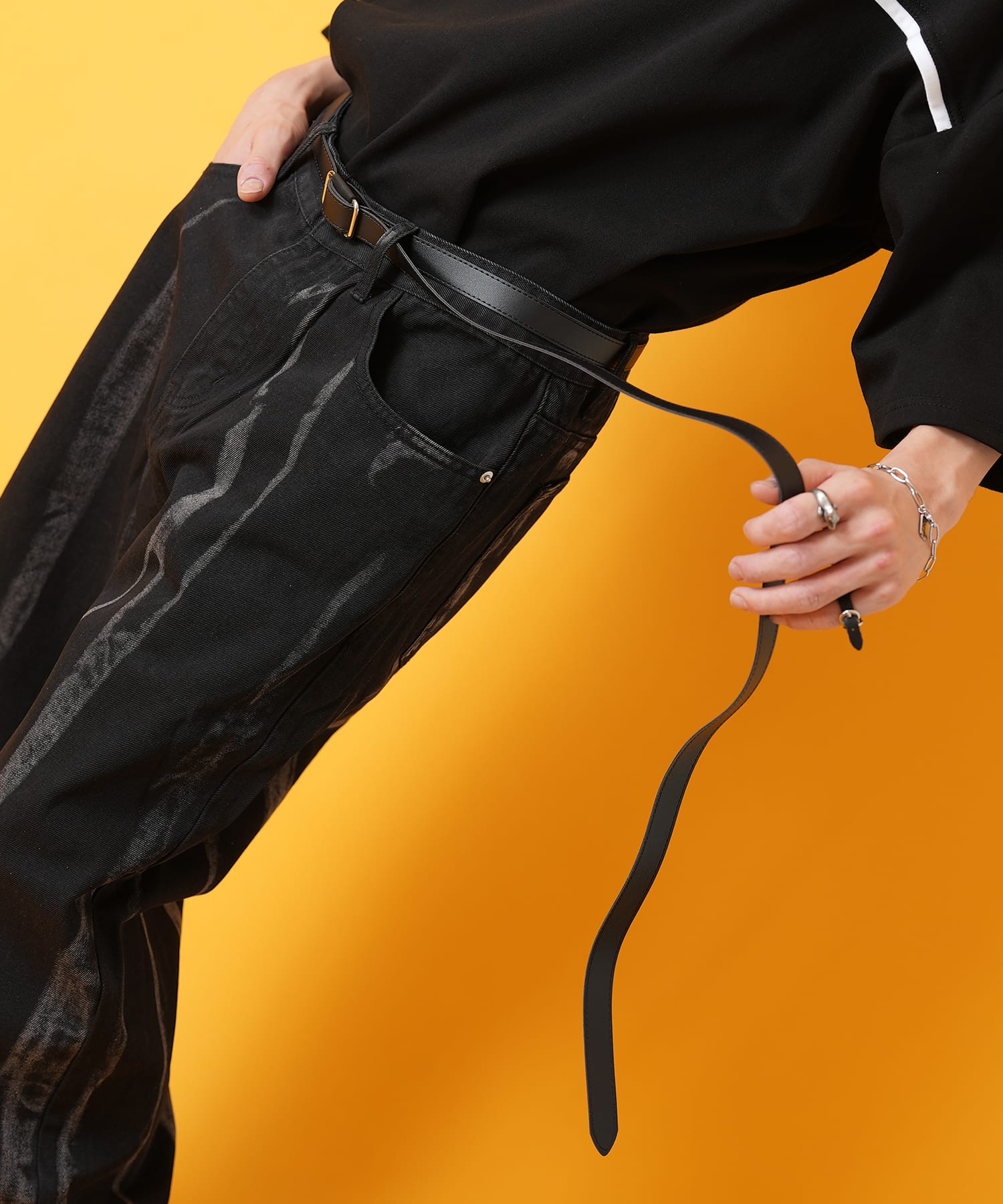 レザーロングベルト / メンズ レディース 細め ankoROCK(アンコロック