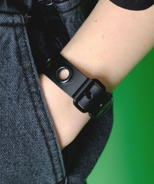 マットブラックハトメスタッズレザーブレスレット ankoROCK(アンコ