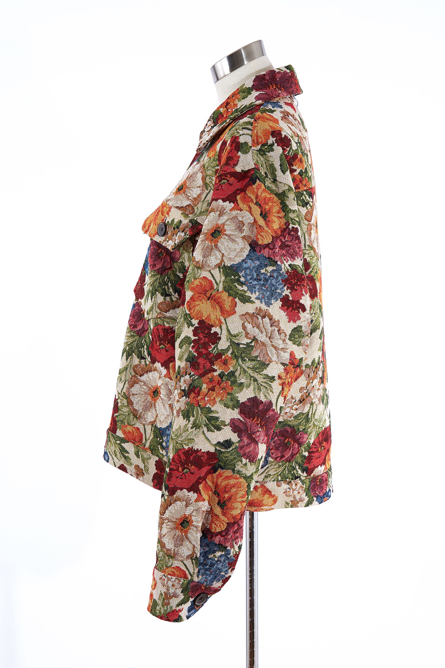 ゆ*り様 トクコ 花柄プリント フード付きジャケット 黒 TOKUKO トクコ 花柄