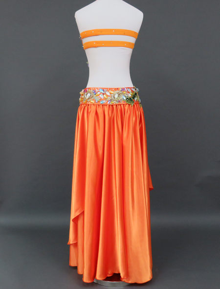 ベリーダンス衣装】鮮やかなオレンジ☆フレッシュでイキイキとした