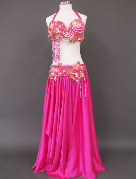 ベリーダンス衣装】鮮やかなオレンジ☆フレッシュでイキイキとした