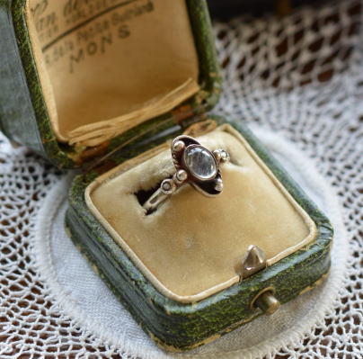 A-156 フランスアンティークリング 天然石シルバーリング