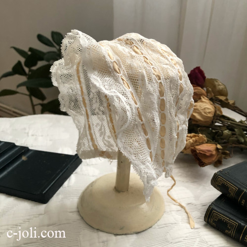 パリ発送】E1166 フランスアンティークベビーハット/ベビー帽子