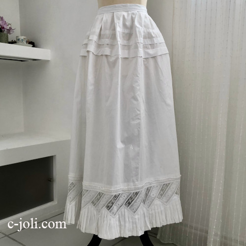 パリ発送】G-354 フランスアンティークコットンスカート/ペチコート