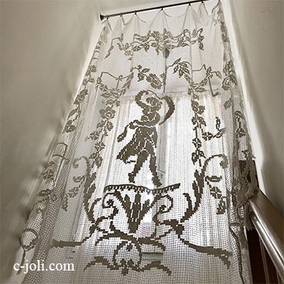アンティークレース 大判 カーテン クロッシェ ベッドカバー