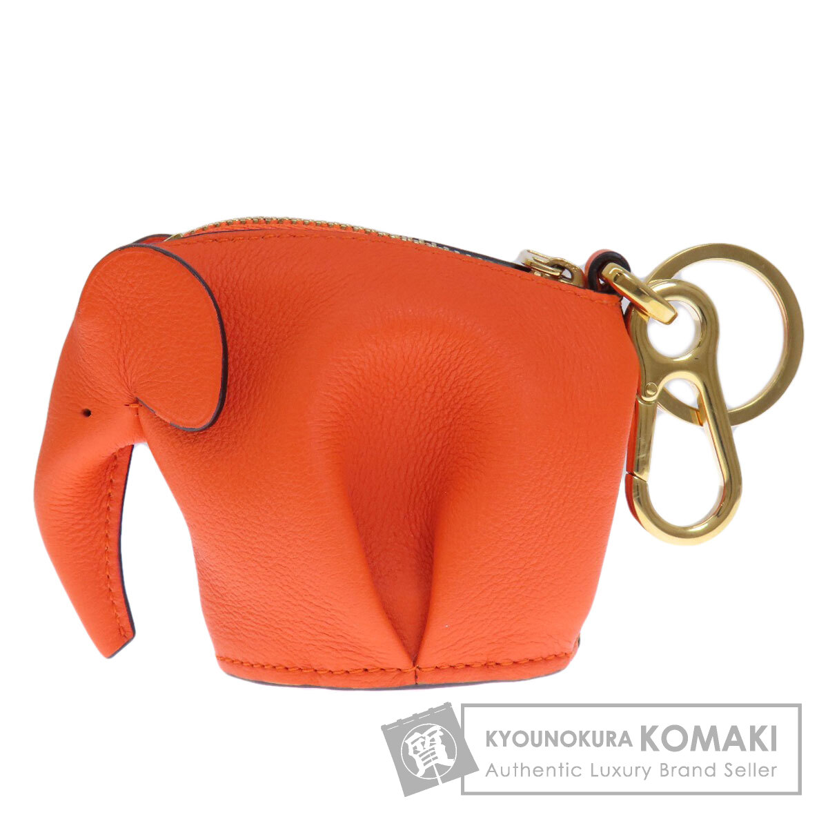 LOEWE ロエベ ゾウモチーフ チャーム キーホルダー カーフ レディース
