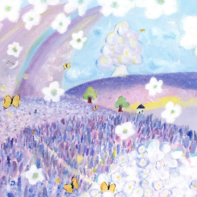 絵画 ラベンダー畑 北海道 「Feel」 優しい風景画 花の絵 幸せ 癒し