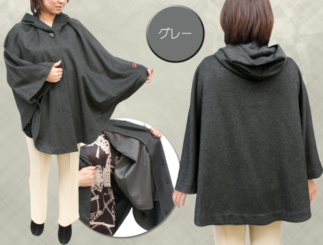 カシミヤ ケープ 有名メーカー 全5色 レディース カシミア フード付き
