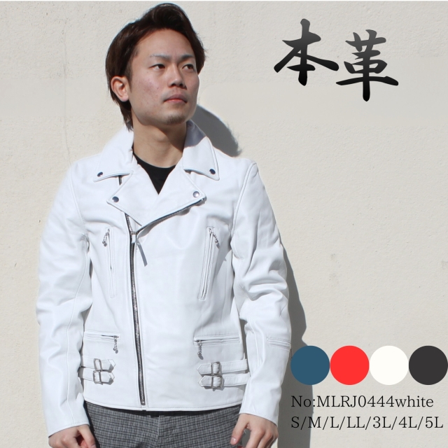 Mo-Laws ラム革 ダブルライダースジャケット UK メンズ ブラック