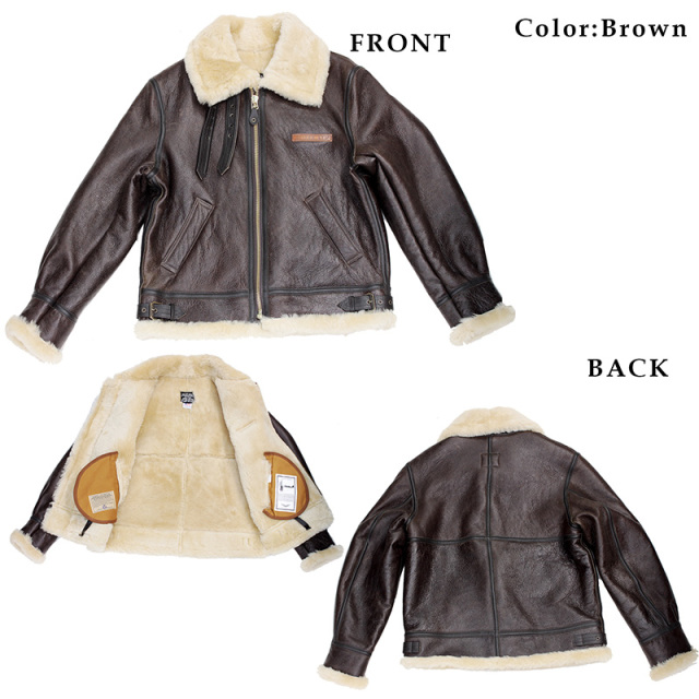 AVIREX B-3 ムートンジャケット メンズ ブラック/ブラウン XS/S/M/L/LL
